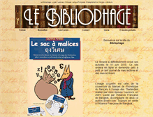 Tablet Screenshot of lebibliophage.com